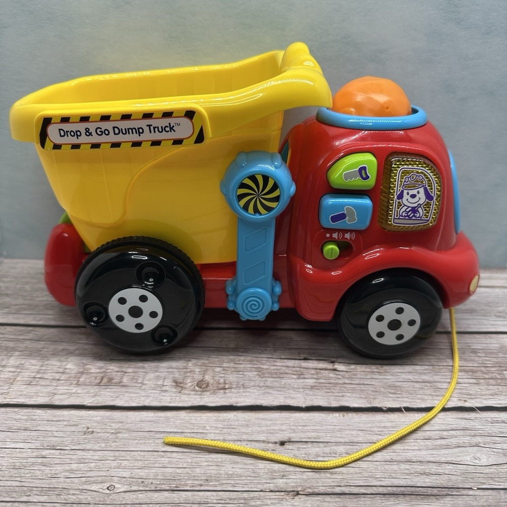 VTech Drop and Go Dump Truck‎ Colored Rocks Talks Lights Up Truck Sounds Songs